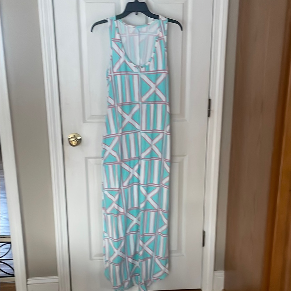 Mahi Gold White and green gorgeous Maxi Sundress